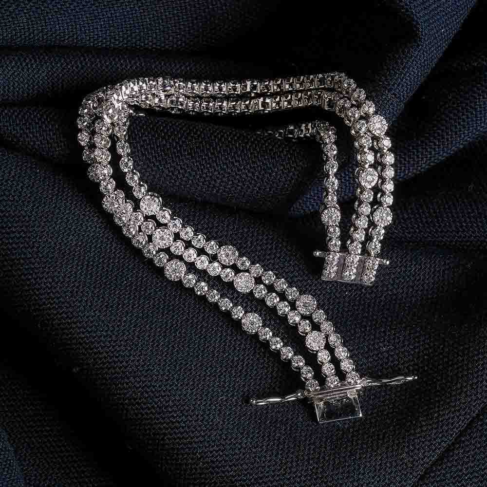 Triple Row Dazzle Tennis Bracelet