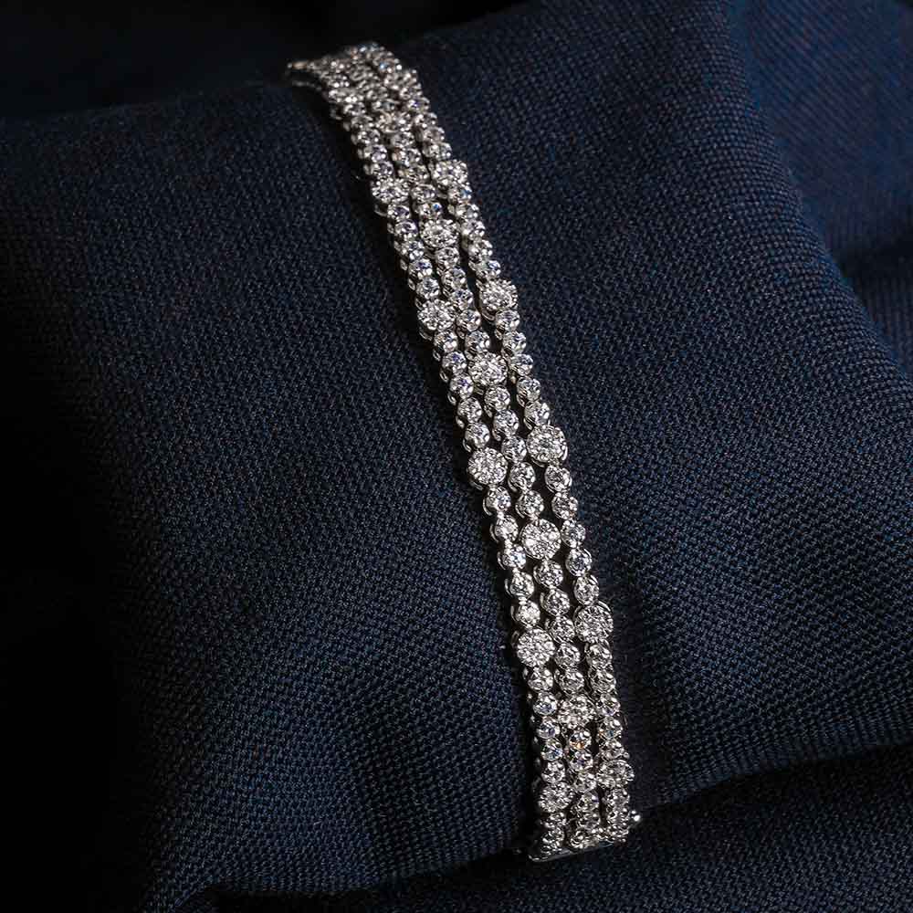 Triple Row Dazzle Tennis Bracelet