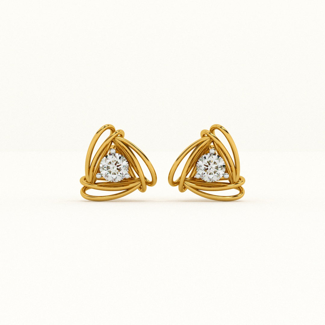 Radiant Knot 9KT Gold Lab Grown Diamond Earrings