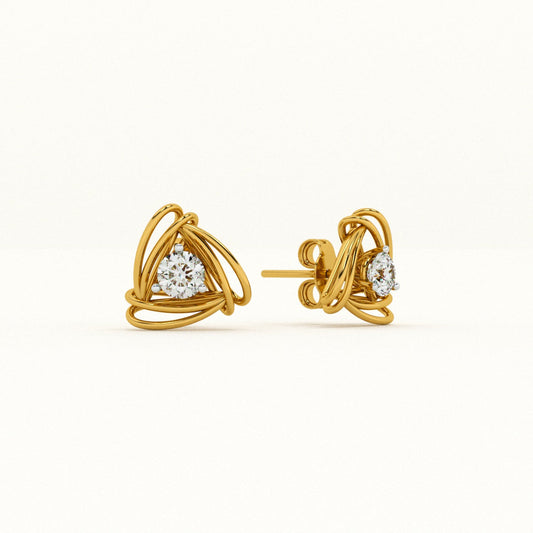 Radiant Knot 9KT Gold Lab Grown Diamond Earrings
