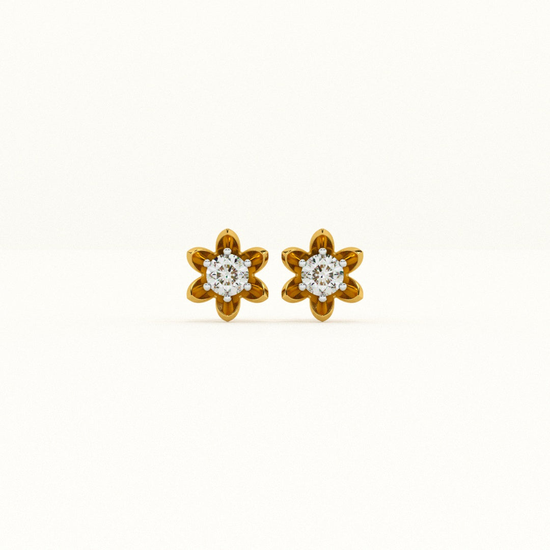 Sunpetal Spark 9KT Gold Lab Grown Diamond Earrings