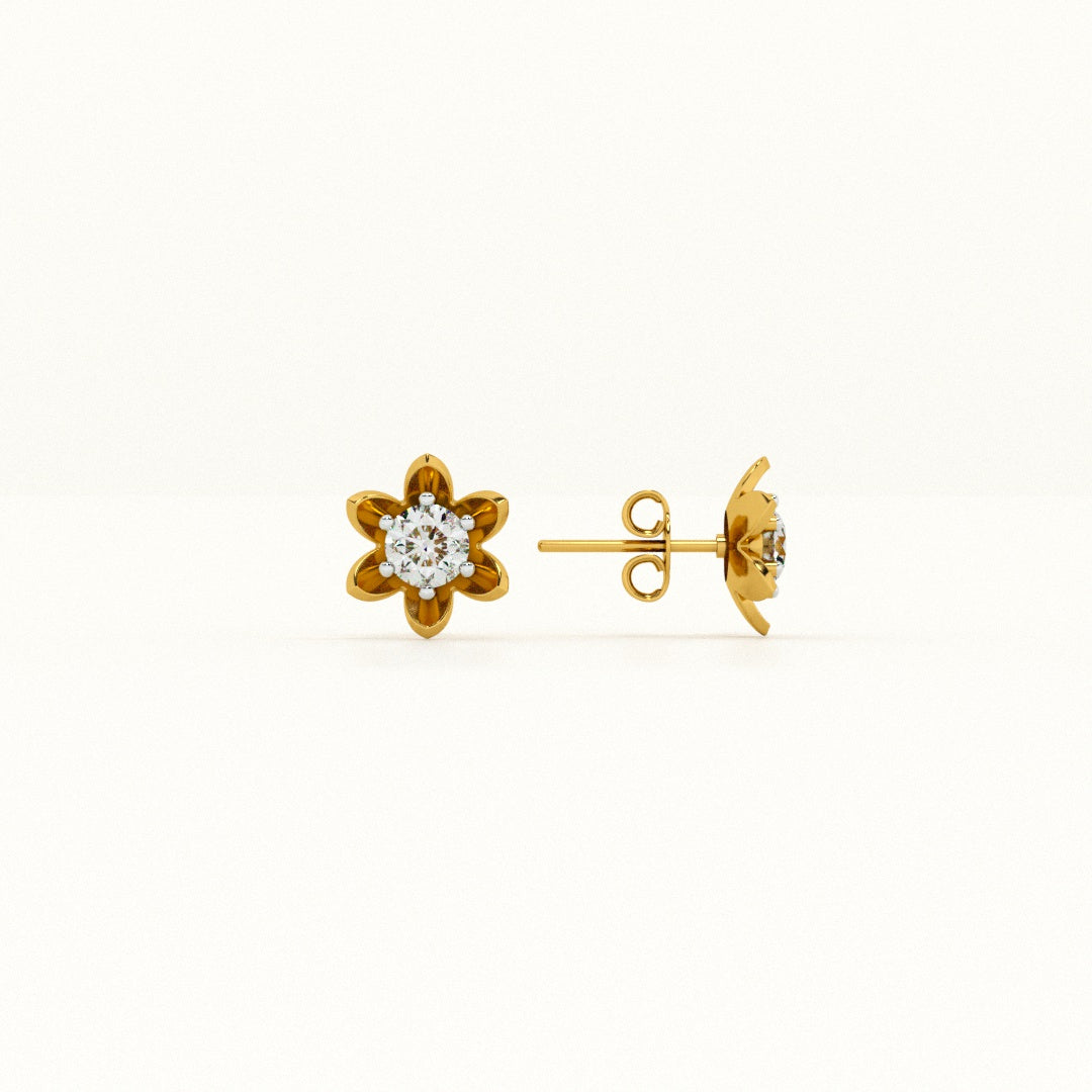 Sunpetal Spark 9KT Gold Lab Grown Diamond Earrings