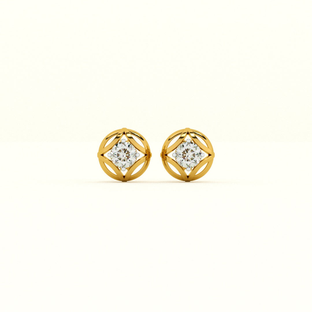 Gilded Grace 9KT Gold Lab Grown Diamond Earrings