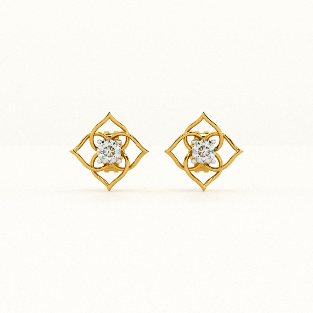 Orna Twist 9KT Gold Lab Grown Diamond Earrings