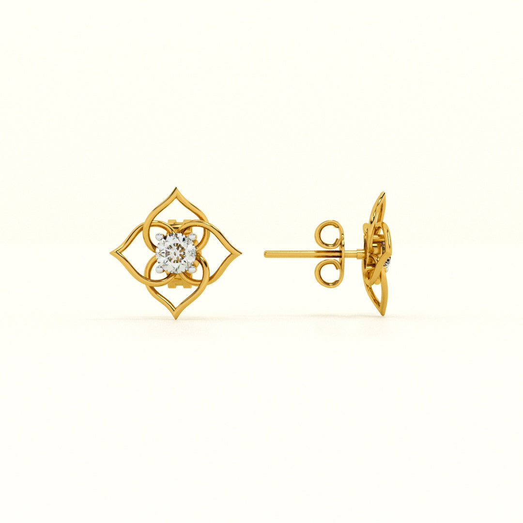 Orna Twist 9KT Gold Lab Grown Diamond Earrings