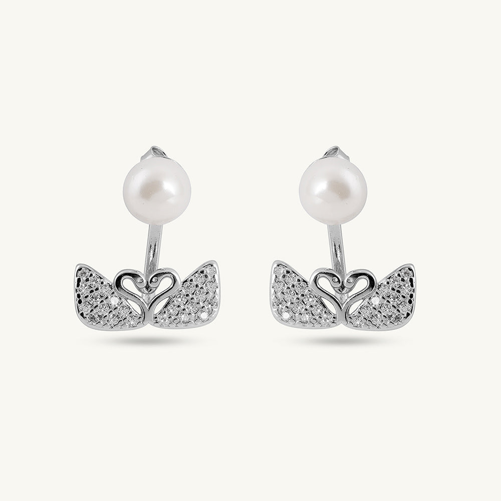 Pearl & Swan 925 Sterling Silver  Earrings