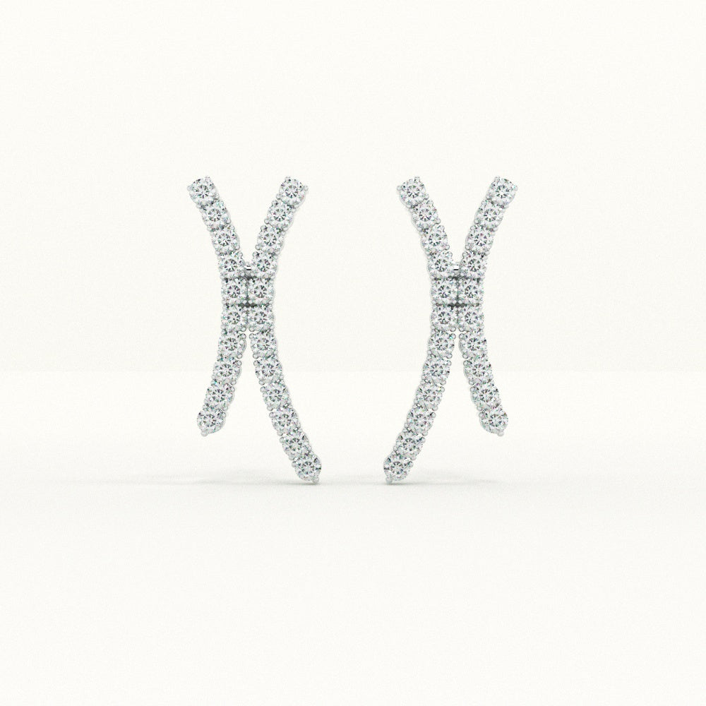 Intersecting Sparkle Stud Earrings