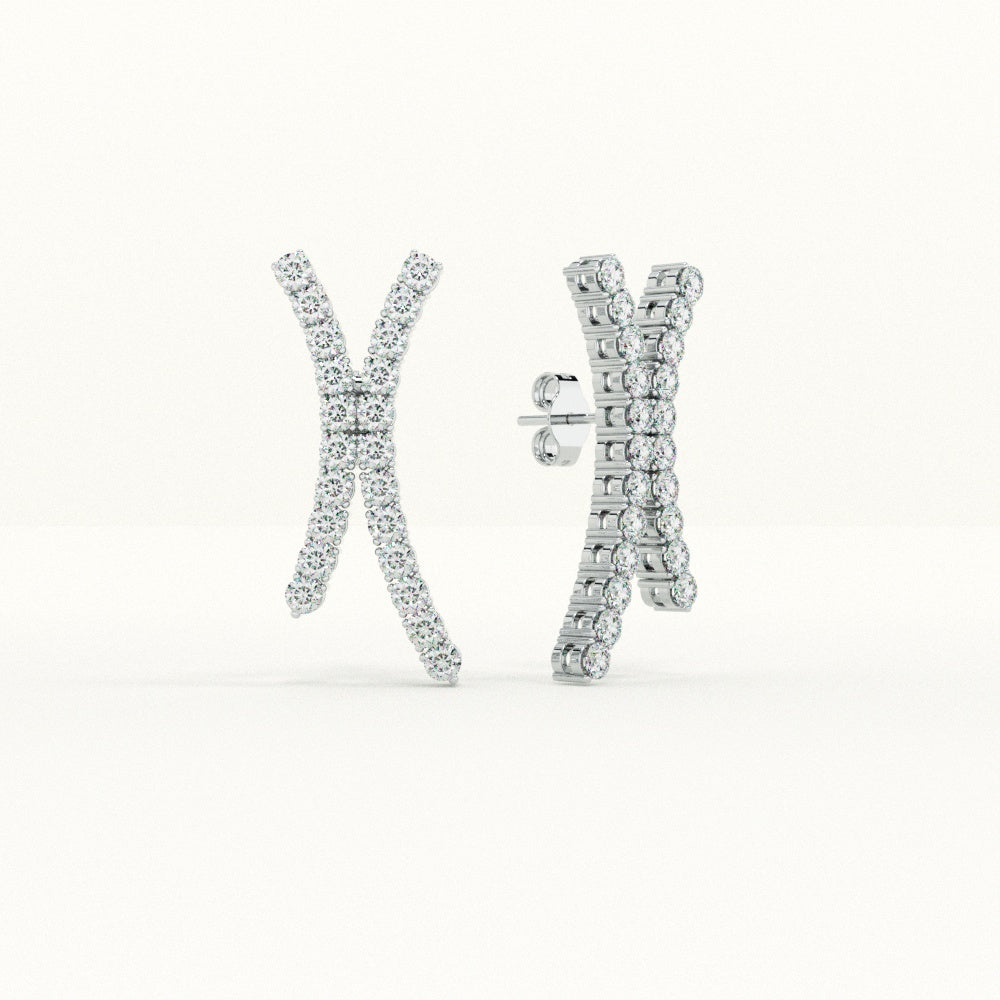 Intersecting Sparkle Stud Earrings