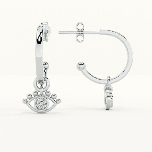 Mystic Eye Charm 925 Sterling Silver Earrings