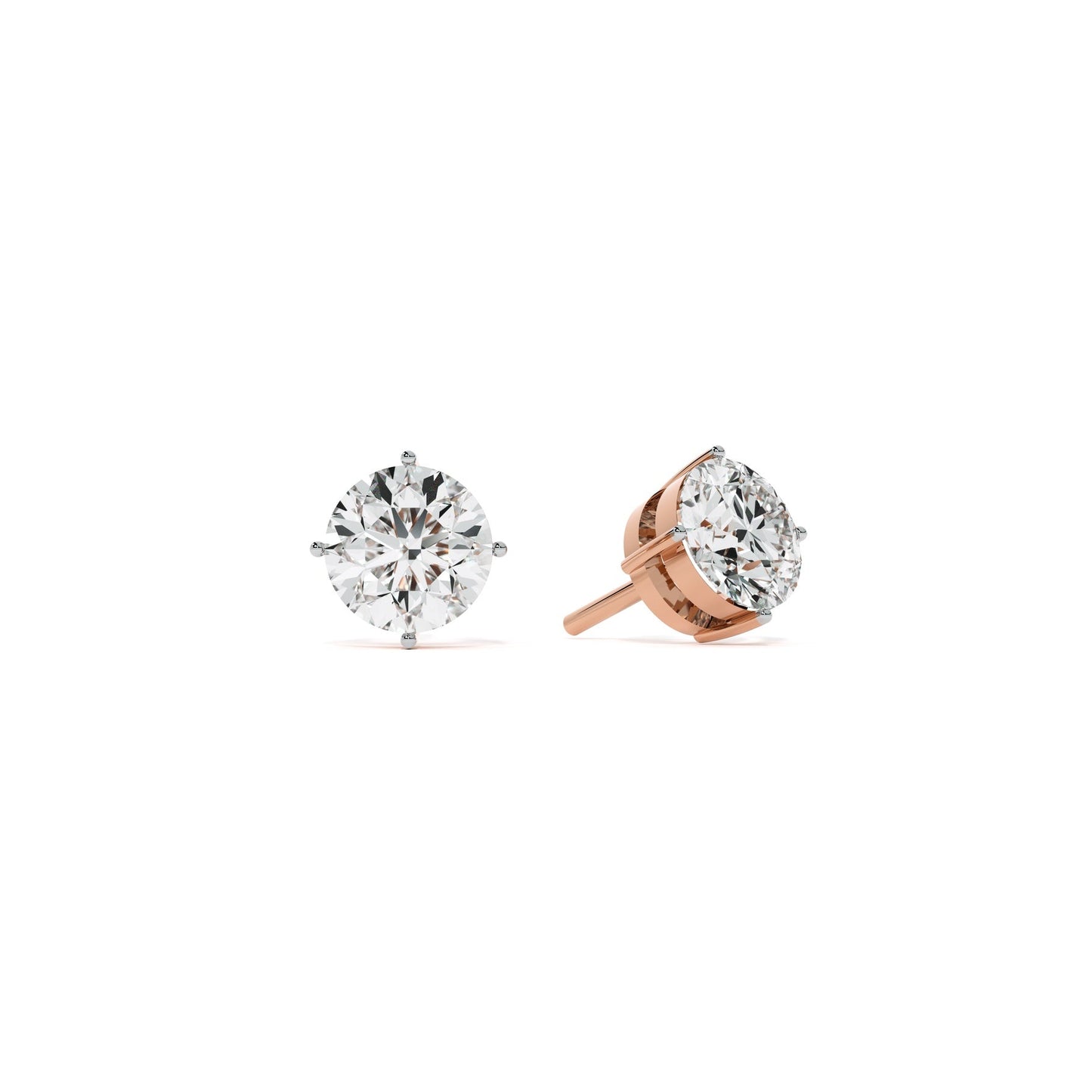 2 Carat 9KT Gold Lab Grown Diamond Solitaire Earrings