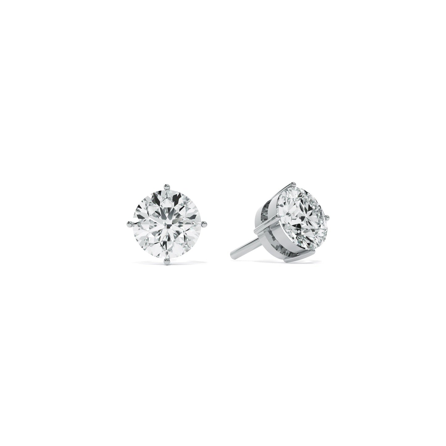 2 Carat 9KT Gold Lab Grown Diamond Solitaire Earrings