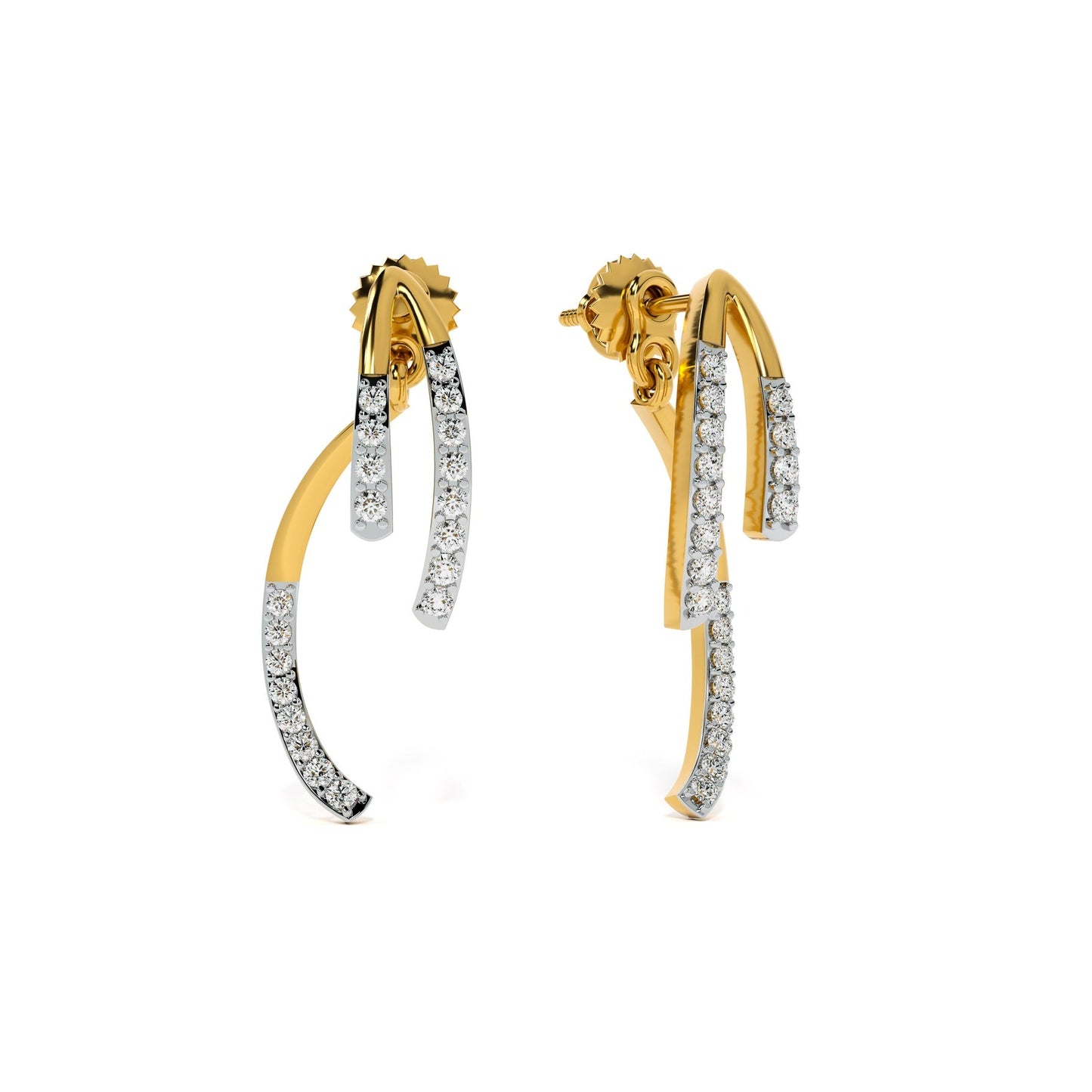 Tassel 9KT Gold Lab Grown Diamond Earrings