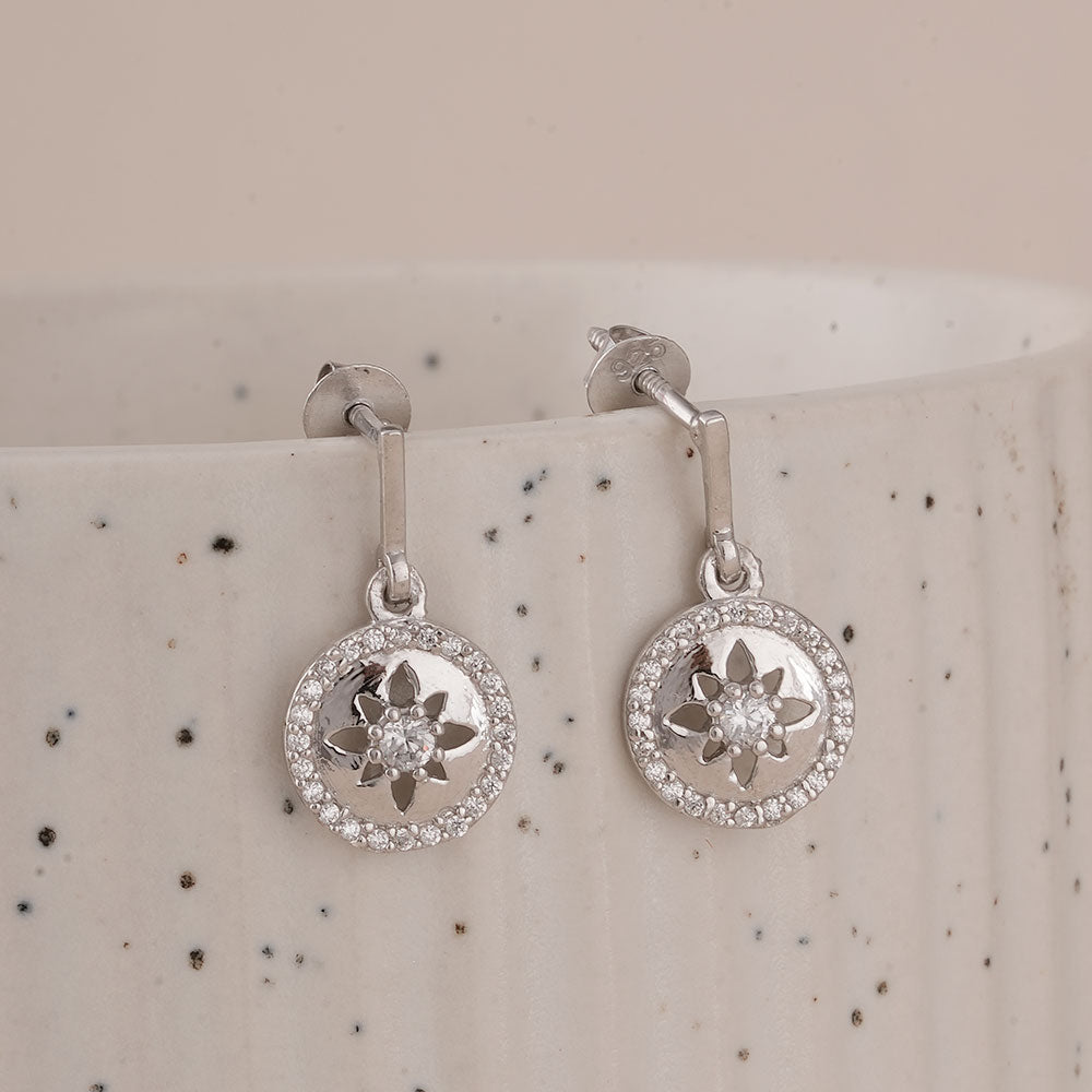 Starburst 925 Sterling Silver Drop Earrings