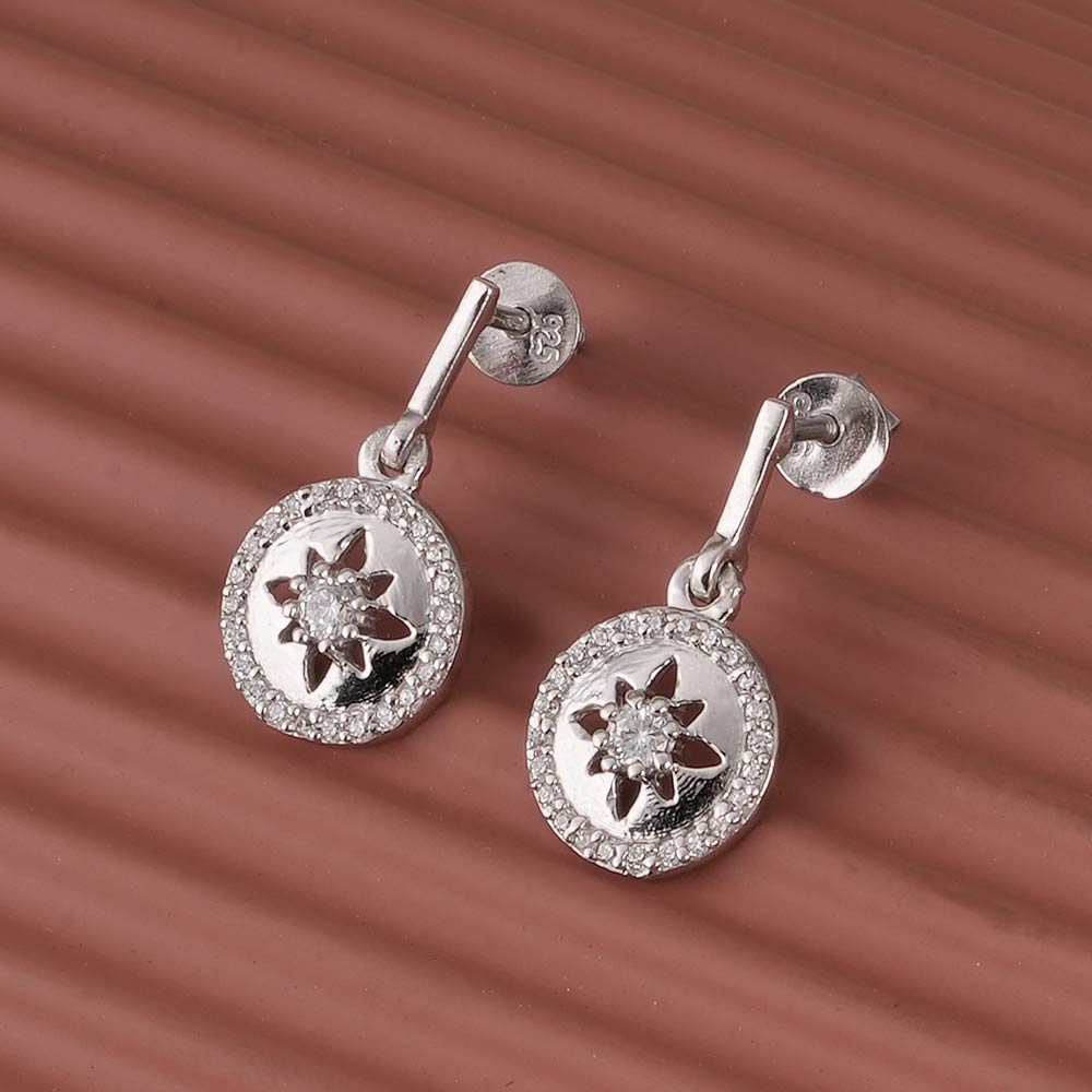 Starburst 925 Sterling Silver Drop Earrings