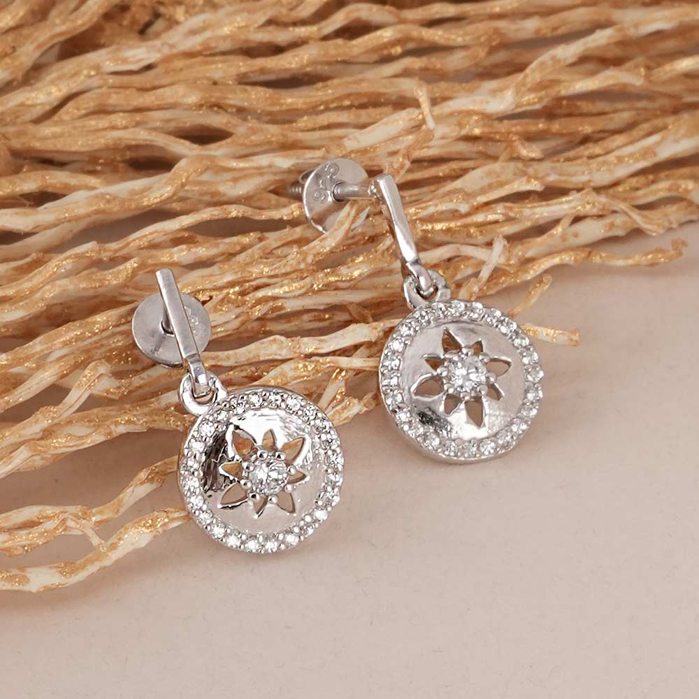 Starburst 925 Sterling Silver Drop Earrings