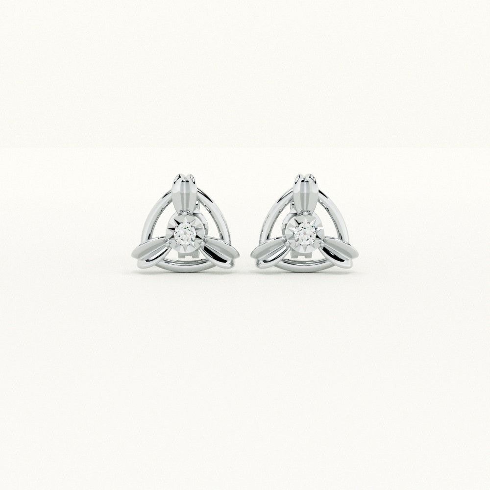Trinity Knot 9KT Gold Lab Grown Diamond Stud Earring