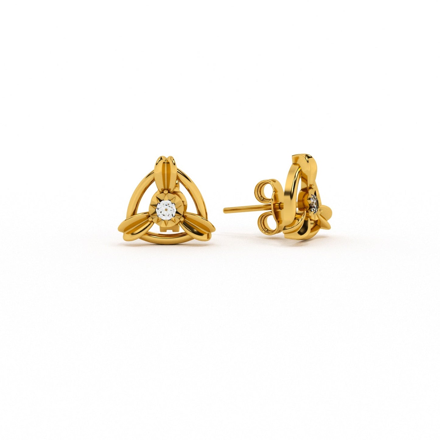 Trinity Knot 9KT Gold Lab Grown Diamond Stud Earring