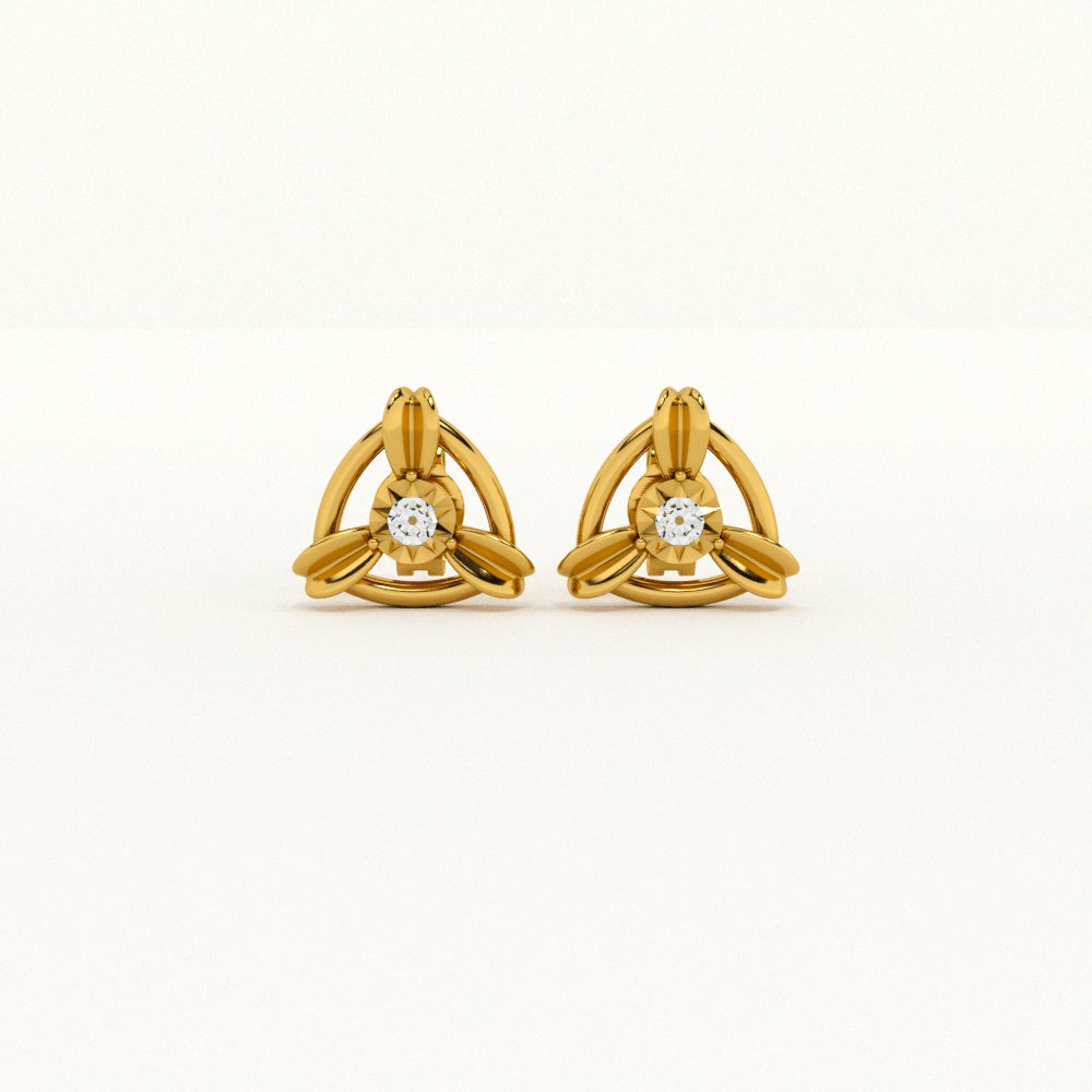 Trinity Knot 9KT Gold Lab Grown Diamond Stud Earring