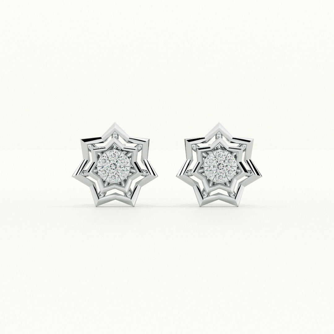 Galaxy Star Sparkling 9KT Gold Lab Grown Diamond Stud Earring