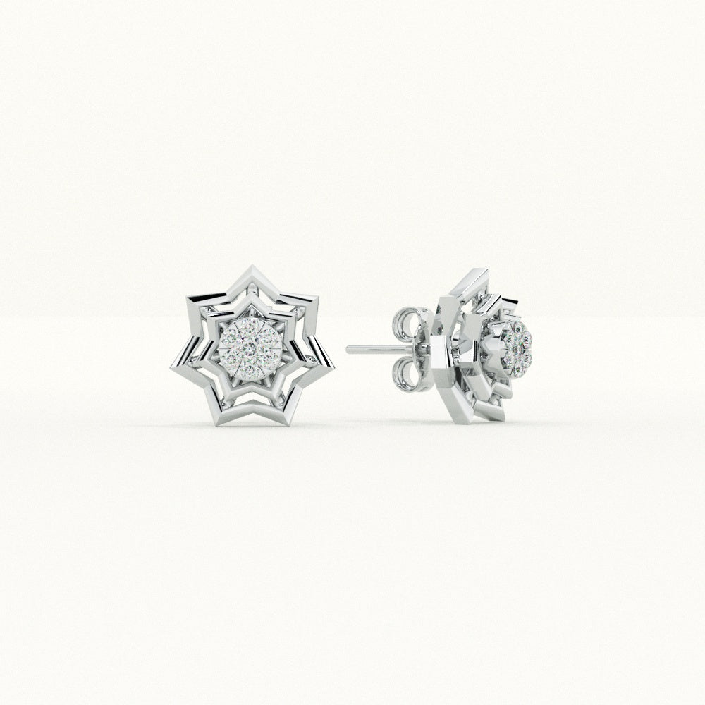 Galaxy Star Sparkling 9KT Gold Lab Grown Diamond Stud Earring