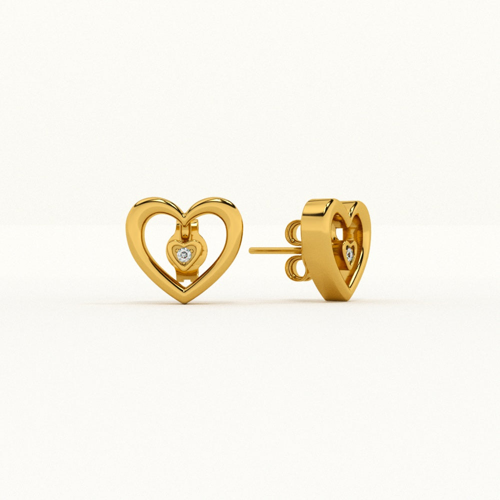 Love's Glow 9KT Gold Lab Grown Diamond Stud Earring