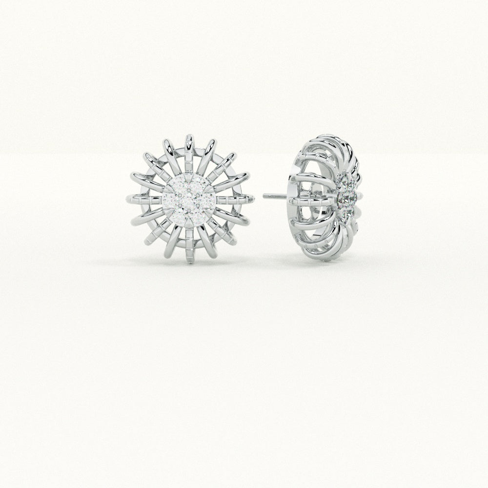Sunshine Elegance 9KT Gold Lab Grown Diamond Stud Earring