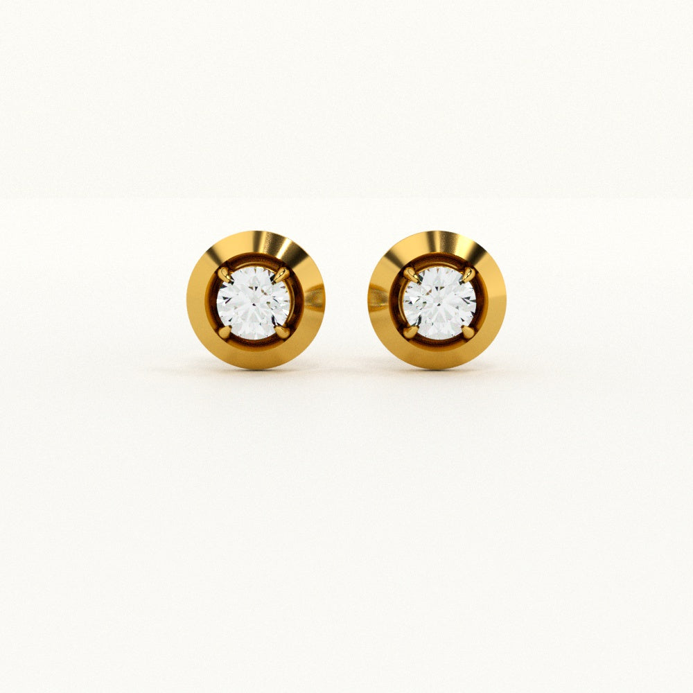 Stellar Edge 9KT Gold Lab Grown Diamond Stud Earring
