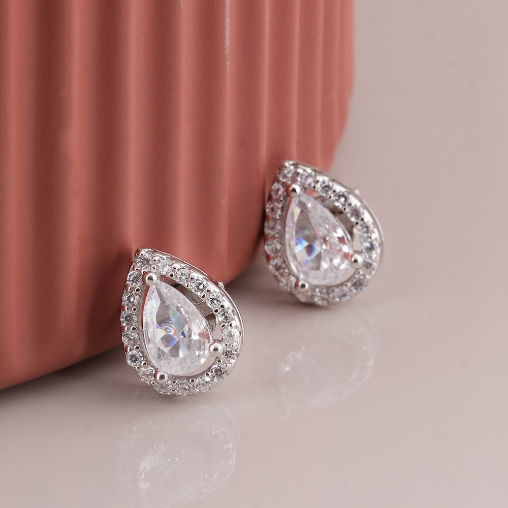 Sparkling Teardrop 925 Sterling Silver Earrings