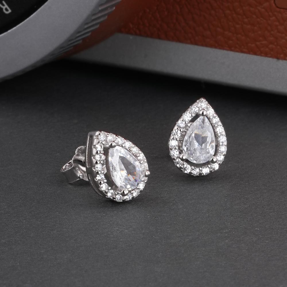 Sparkling Teardrop 925 Sterling Silver Earrings