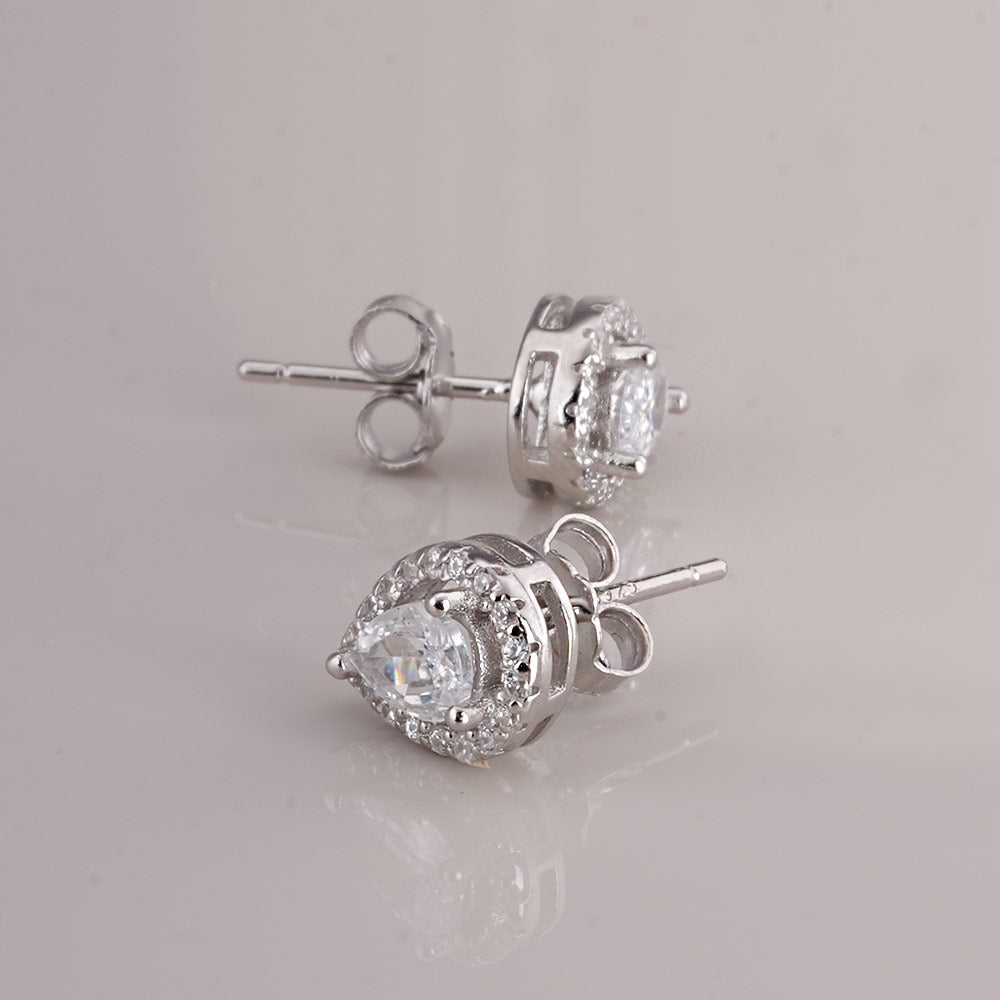 Sparkling Teardrop 925 Sterling Silver Earrings