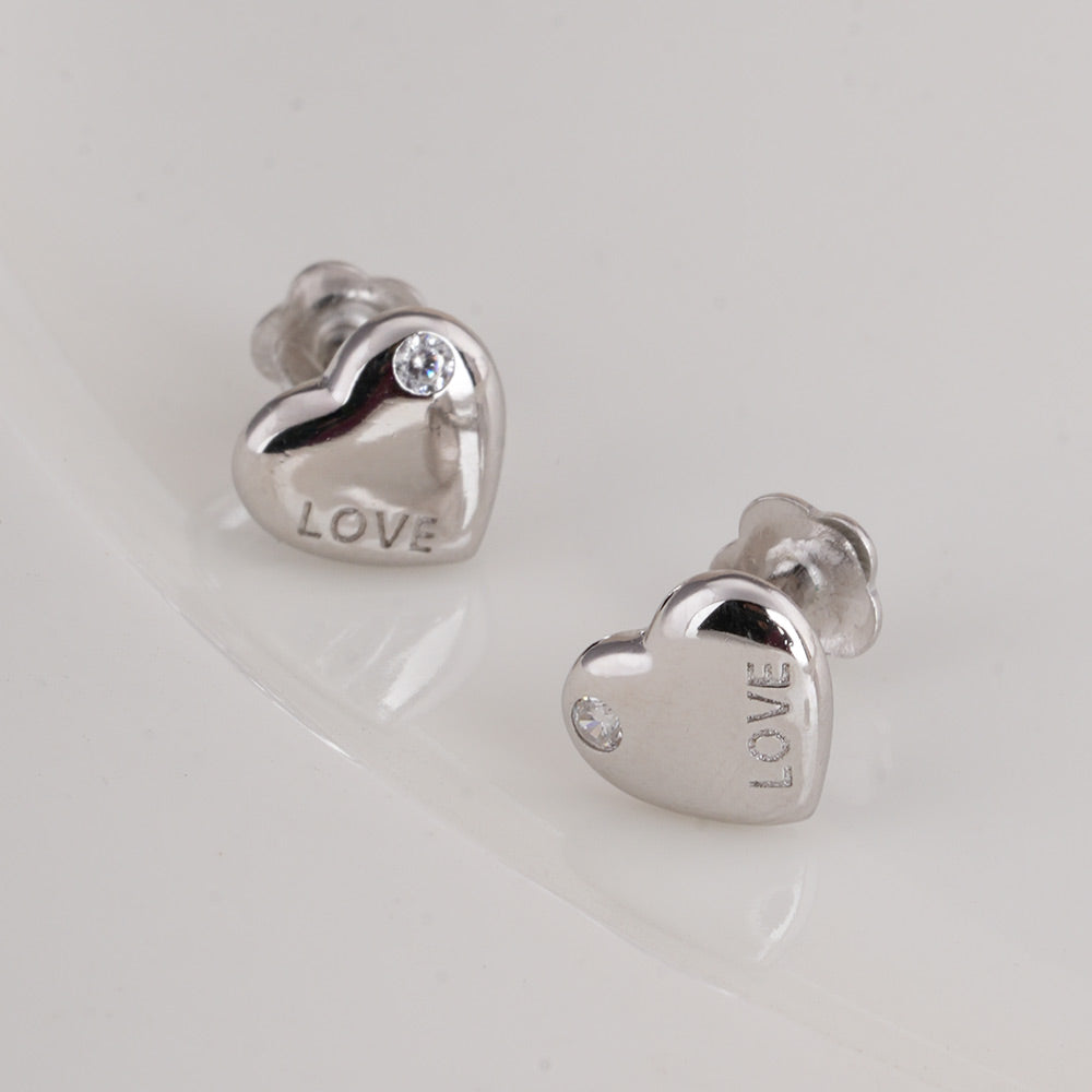 Eternal Love 925 Sterling Silver Pendant and Earring Set