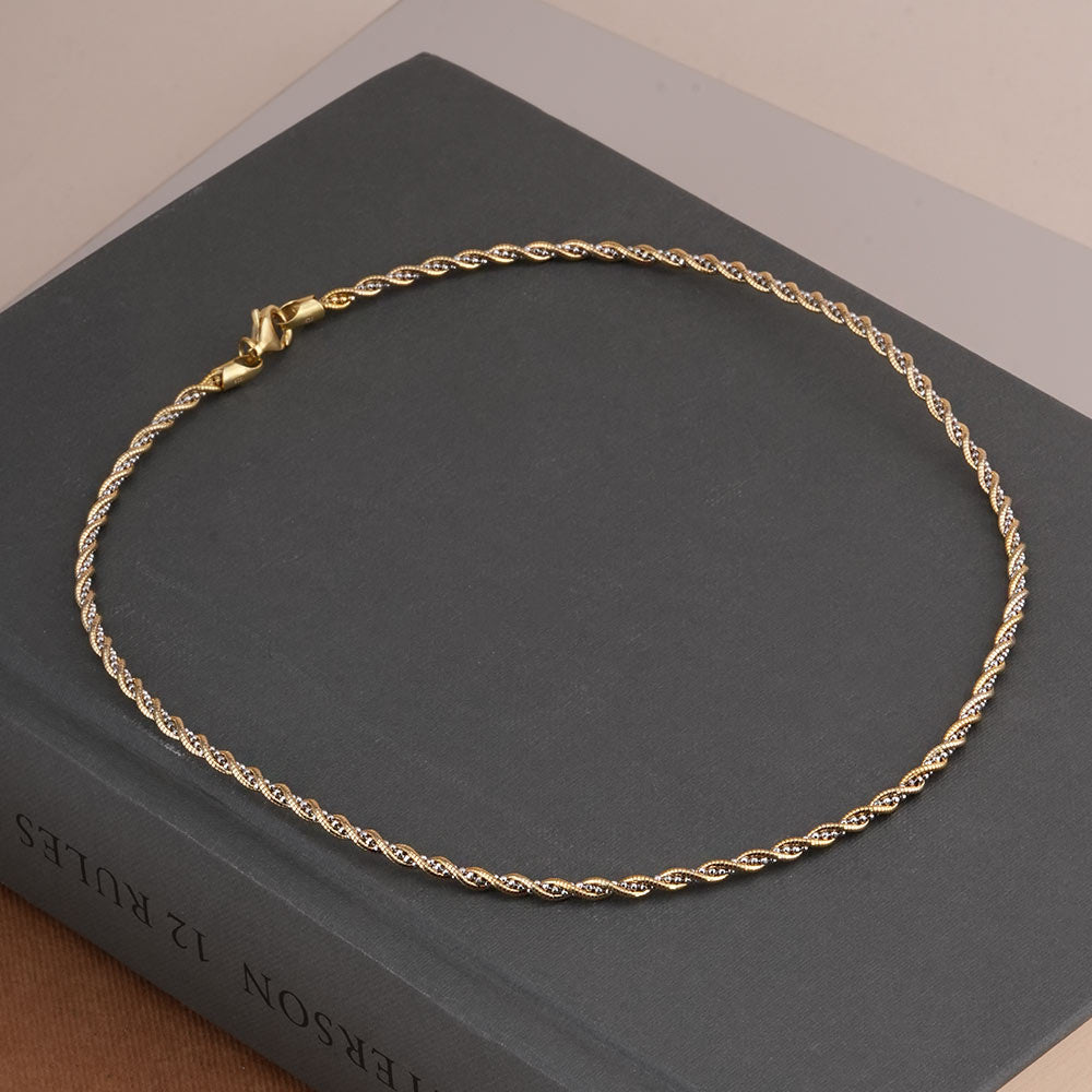 Twisted Gold 925 Sterling Silver Chain Necklace