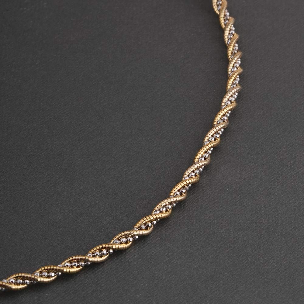 Twisted Gold 925 Sterling Silver Chain Necklace
