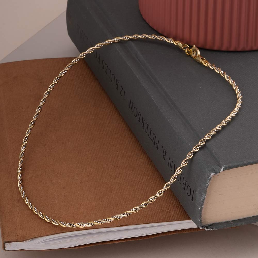Twisted Gold 925 Sterling Silver Chain Necklace