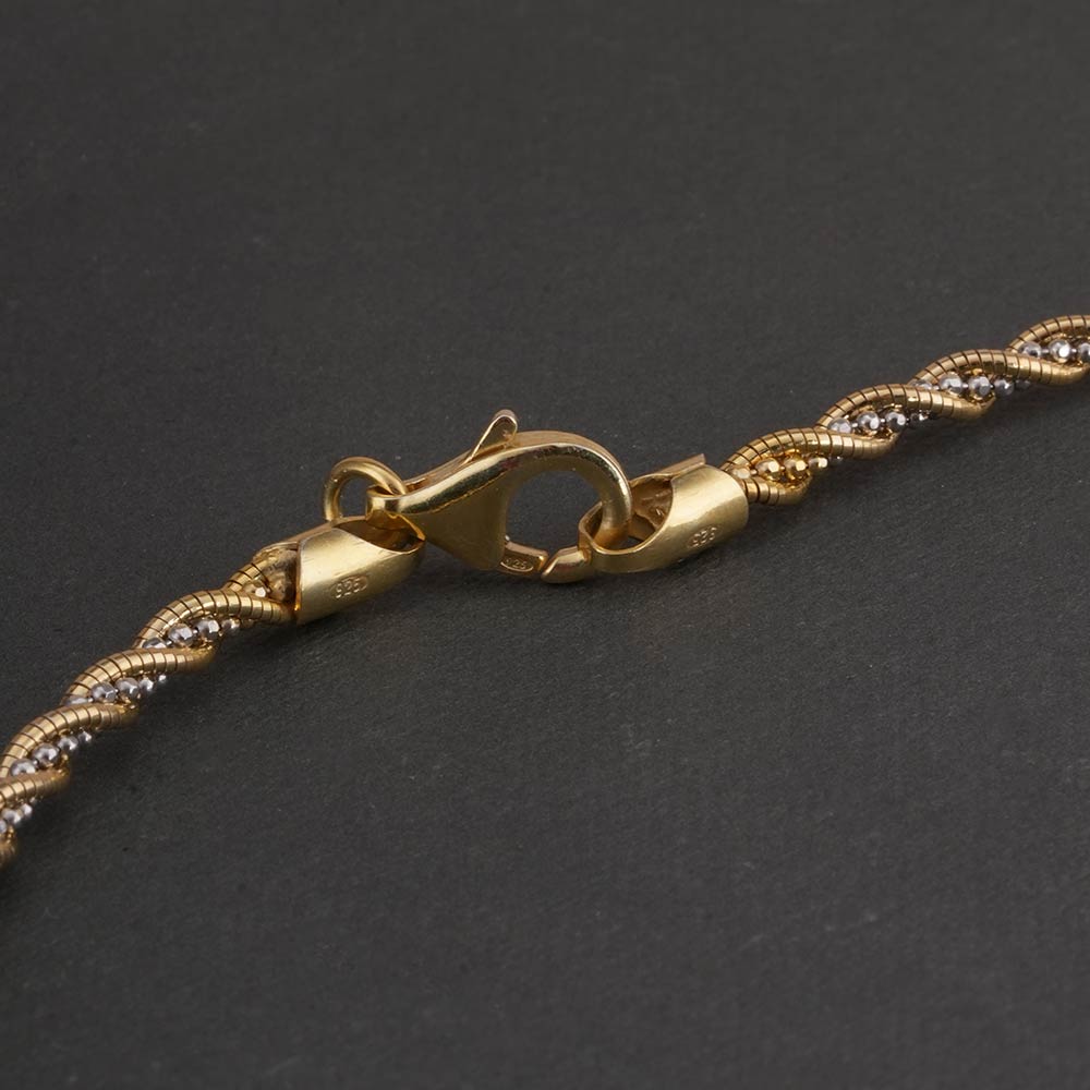 Twisted Gold 925 Sterling Silver Chain Necklace