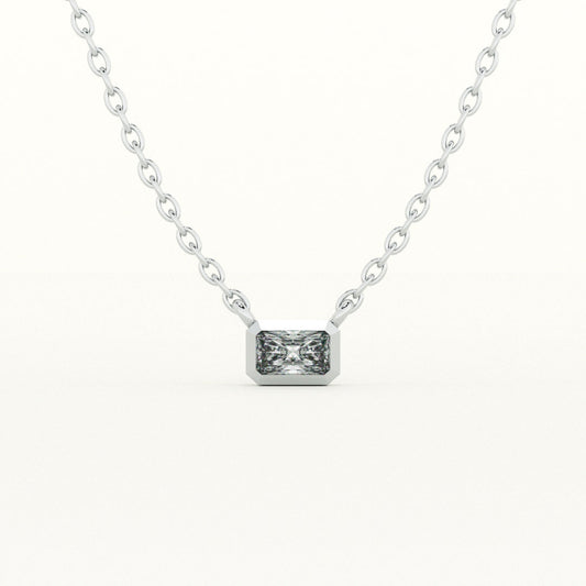 Rectangle Pendant 925 Sterling Silver Necklace