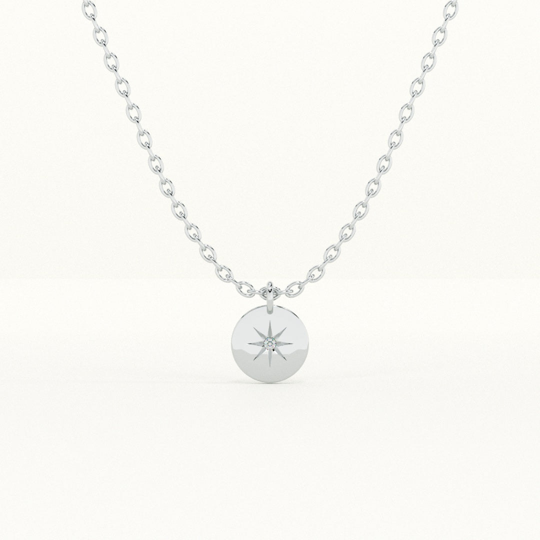 Compass Star 925 Sterling Silver Necklace
