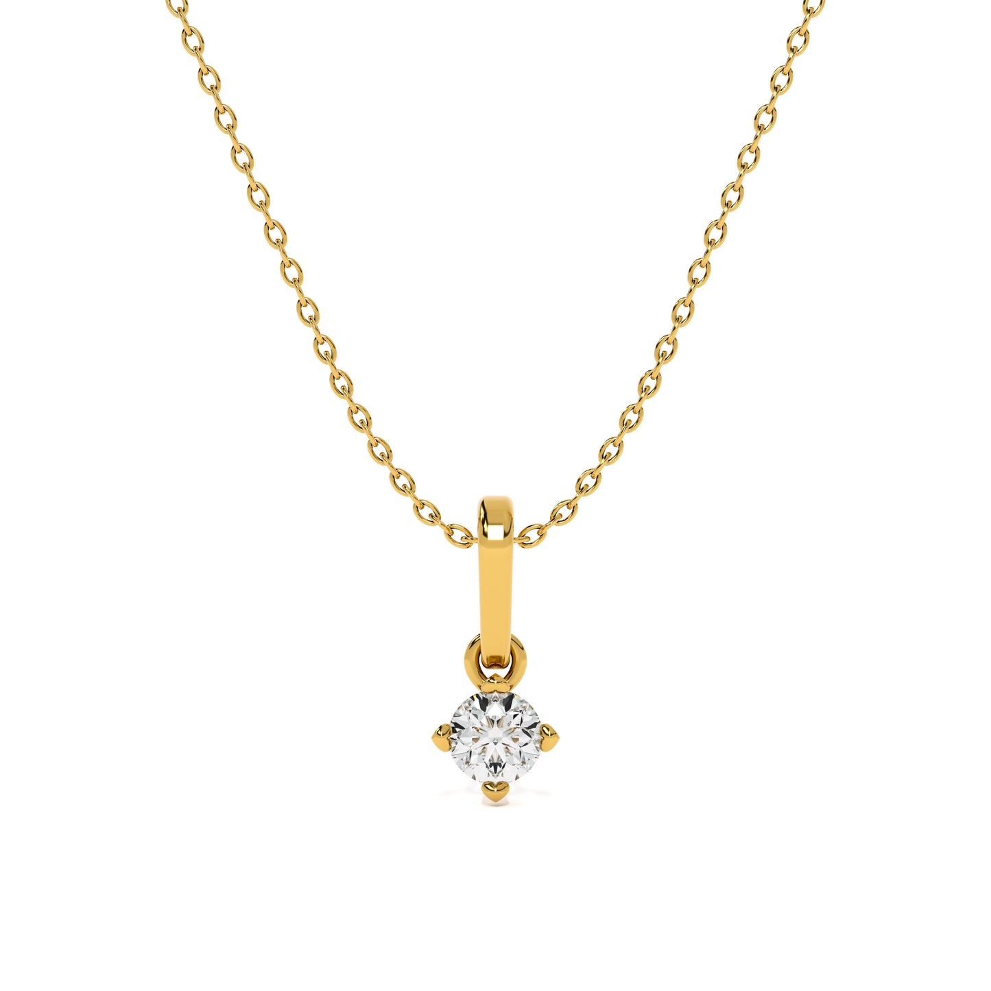 Moonbeam Solitaire 9KT Gold Lab Grown Diamond Necklace