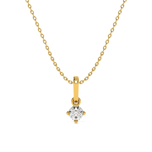 Moonbeam Solitaire 9KT Gold Lab Grown Diamond Necklace