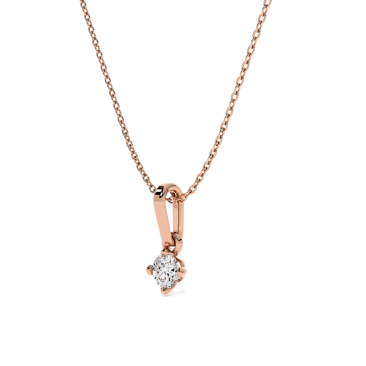 Moonbeam Solitaire 9KT Gold Lab Grown Diamond Necklace