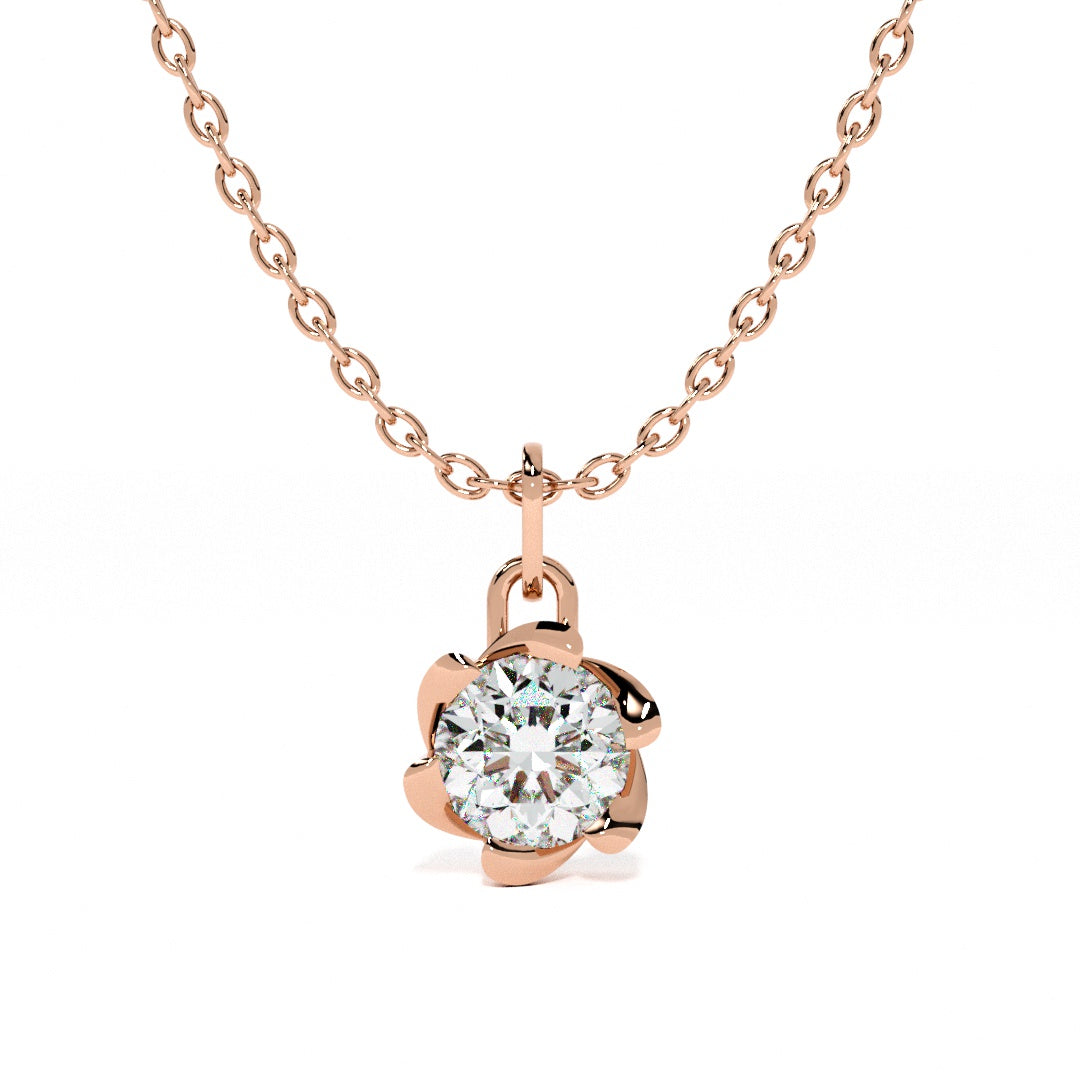 Floral Spark 9KT Gold Lab Grown Diamond Necklace