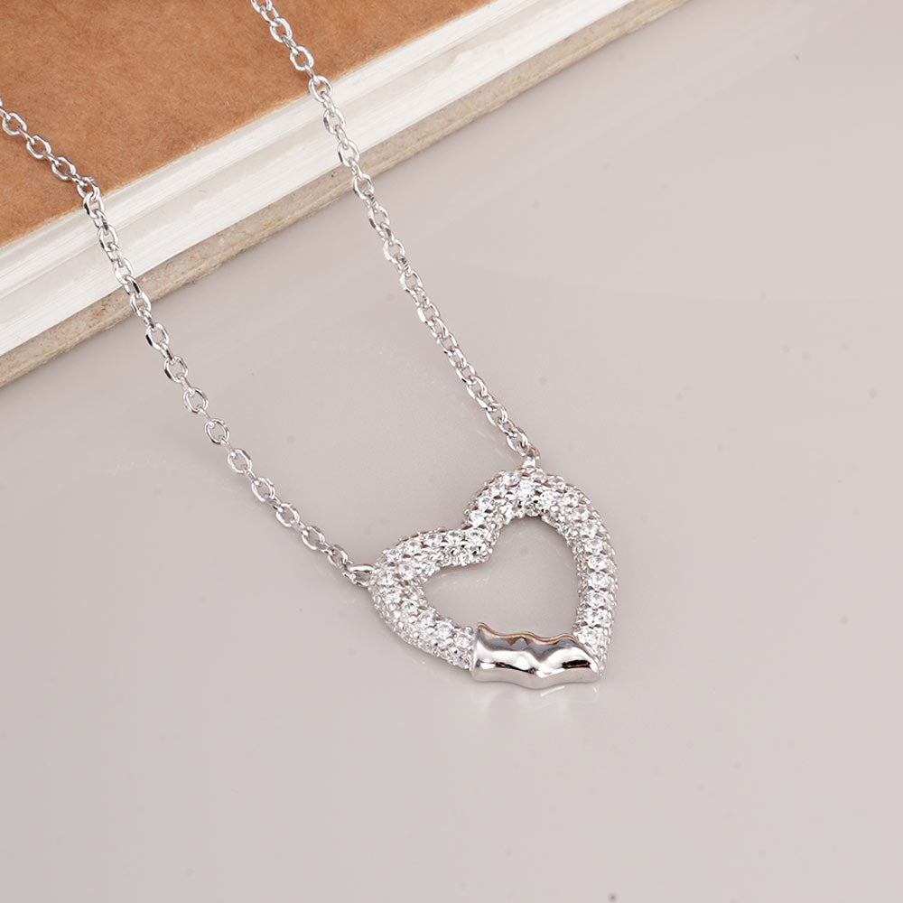 Heart's Embrace 925 Sterling Silver Necklace