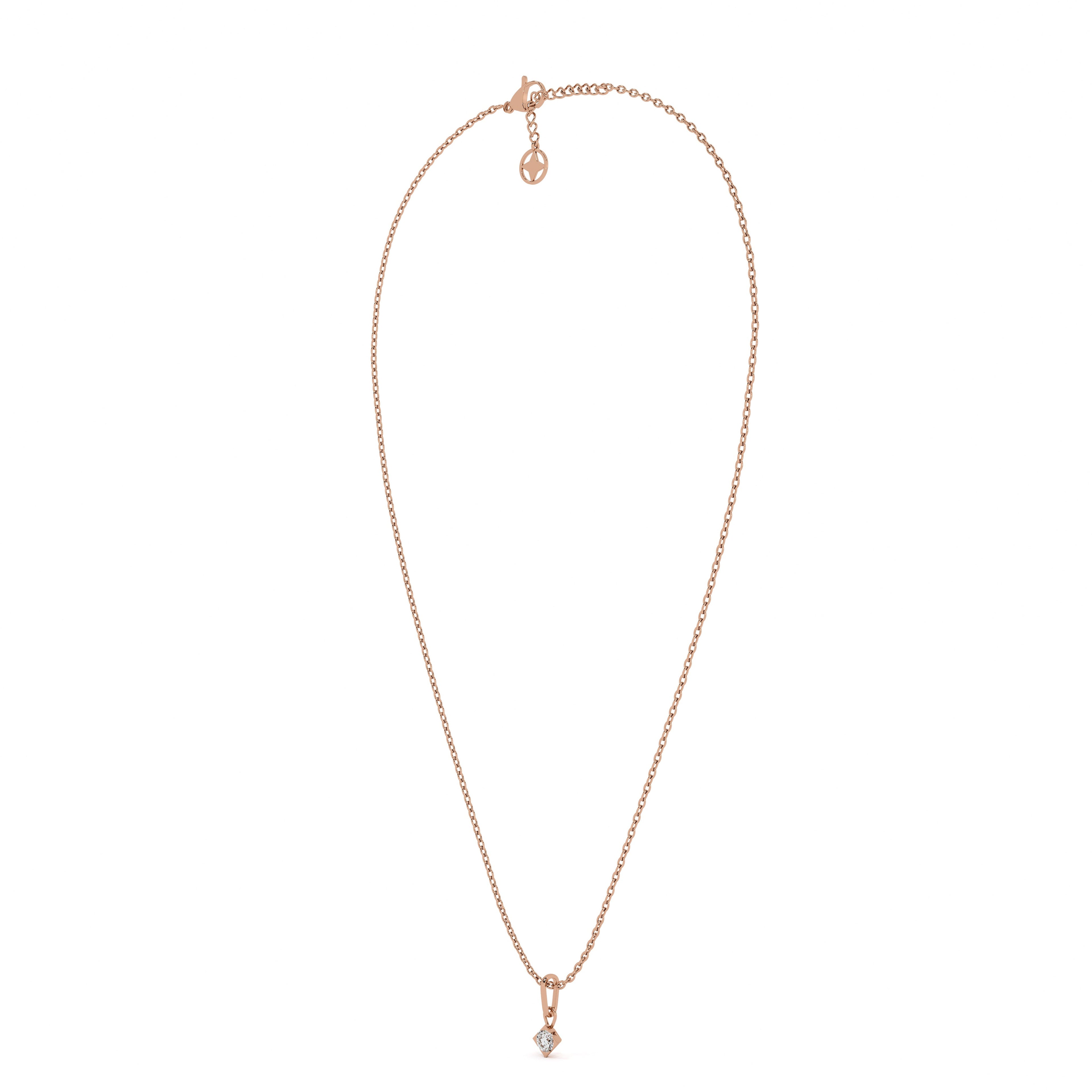 Elegant Solitaire 9KT Gold Lab Grown Diamond Necklace