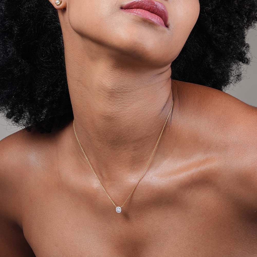 Modern Radiance 9KT Gold Lab Grown Diamond Necklace