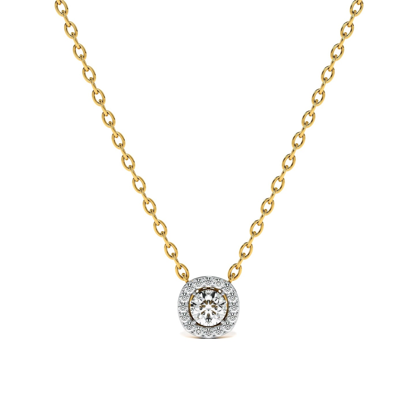 Modern Radiance 9KT Gold Lab Grown Diamond Necklace