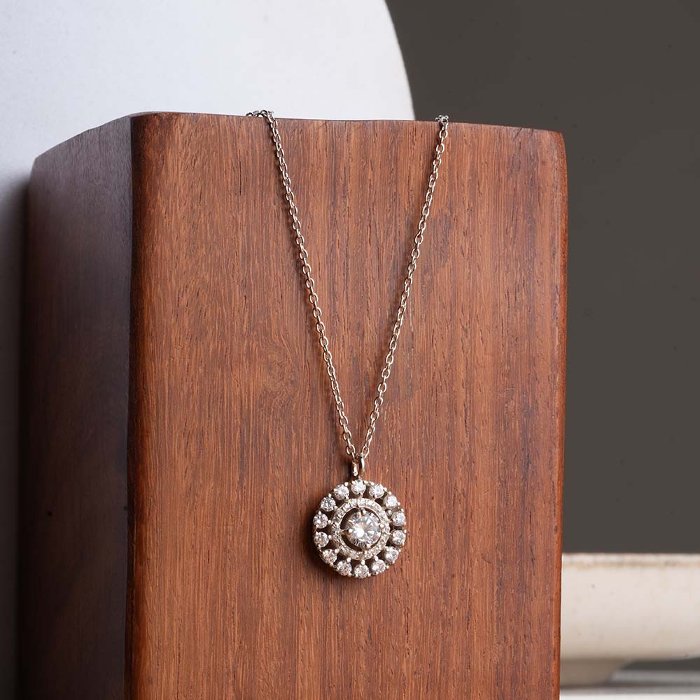 Sparkling Round CZ 925 Sterling Silver Necklace
