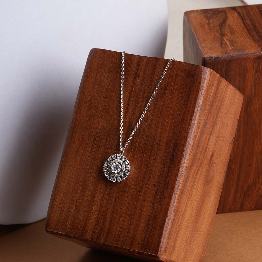 Sparkling Round CZ 925 Sterling Silver Necklace