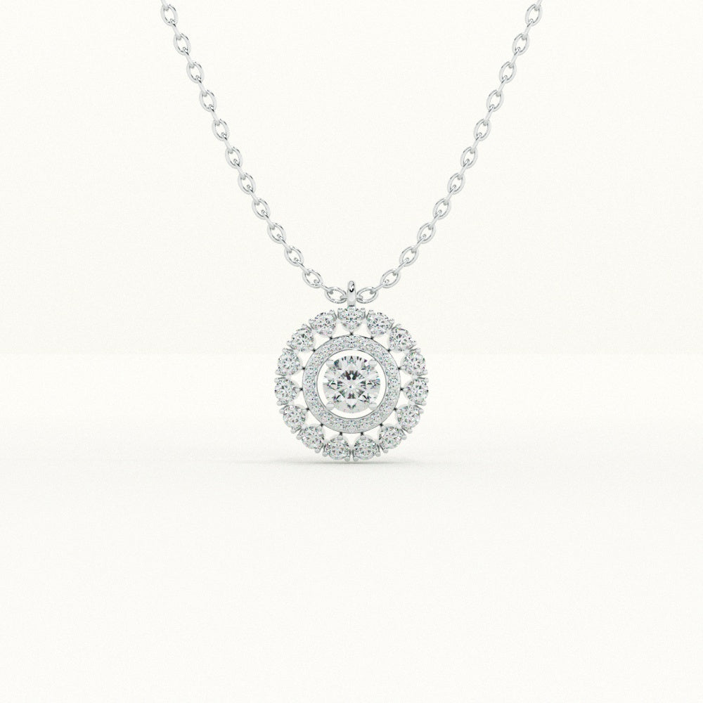 Sparkling Round CZ 925 Sterling Silver Necklace