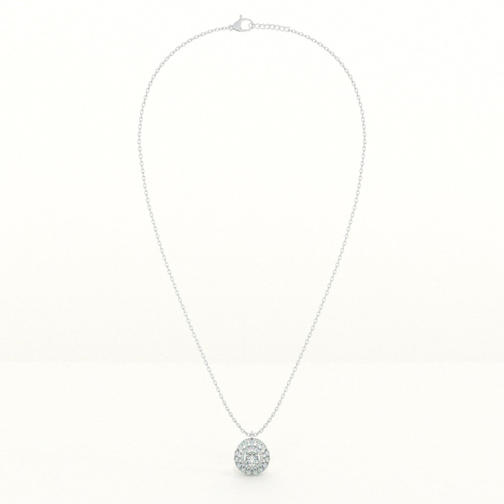 Sparkling Round CZ 925 Sterling Silver Necklace
