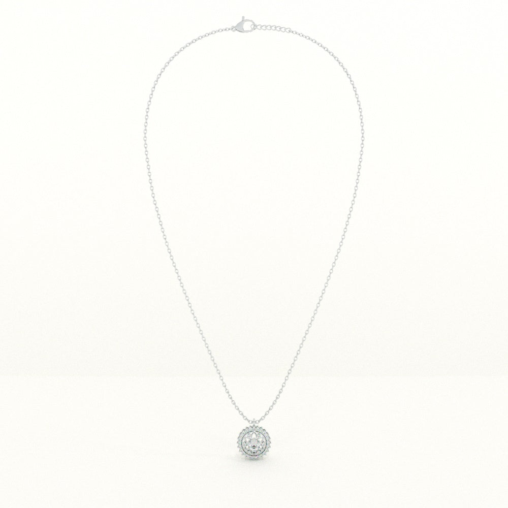 Vintage Glamour Floral 925 Sterling Silver Necklace